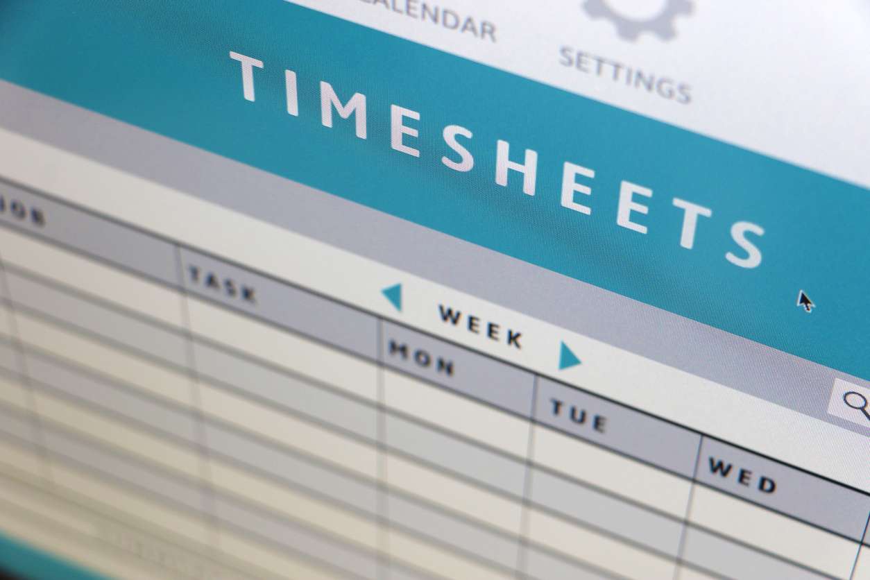 An image of work timesheets for a whole week.