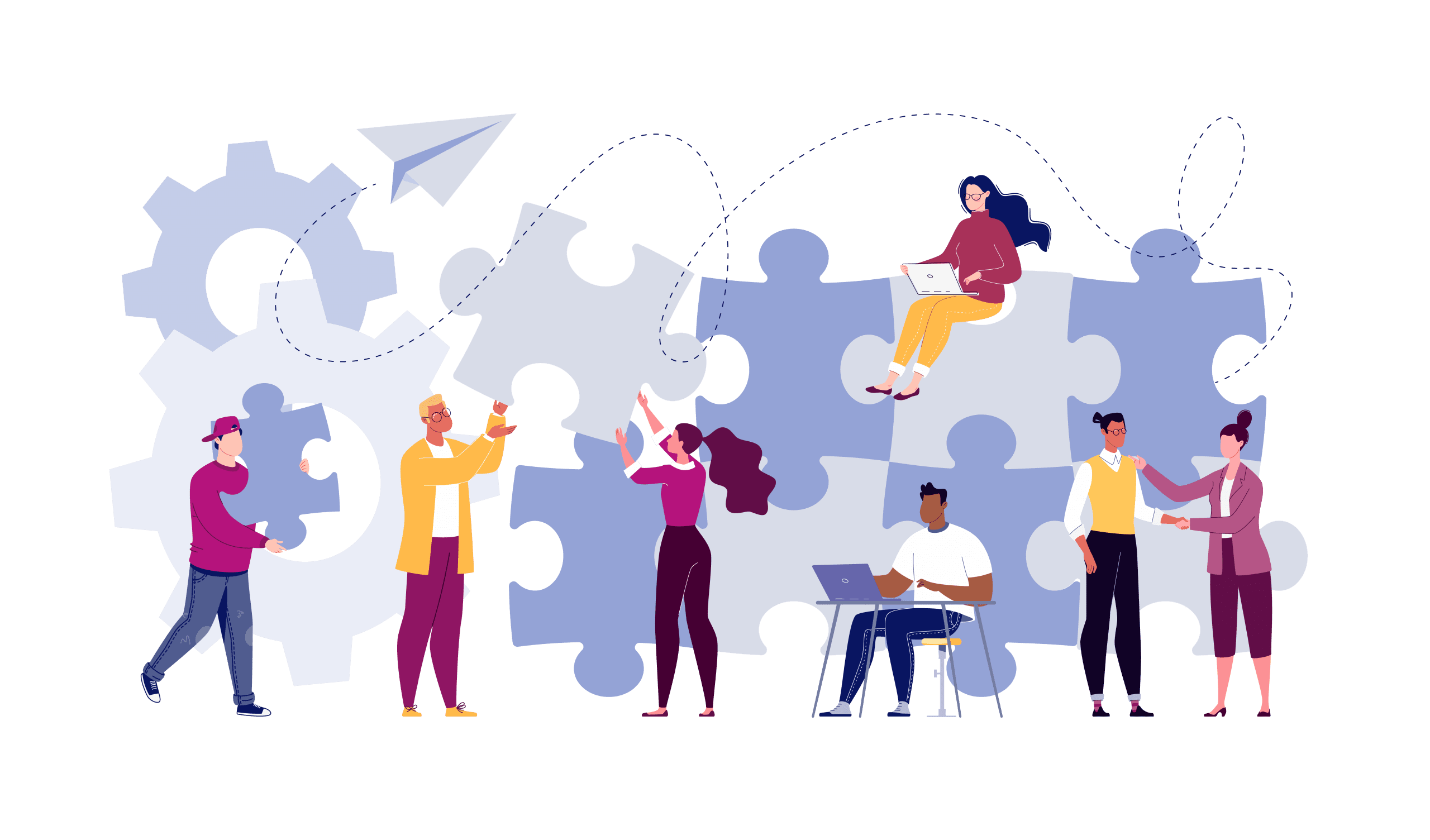 Build Teams building teams illustration