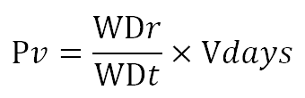 a formula that can be used to calculate the number of prorated vacation days for a period of time